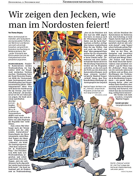 KC Tollensia im Blickfeld der Presse