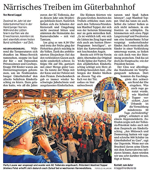 KC Tollensia im Blickfeld der Presse