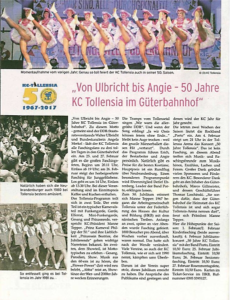 KC Tollensia im Blickfeld der Presse