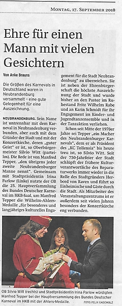 KC Tollensia im Blickpunkt der Presse