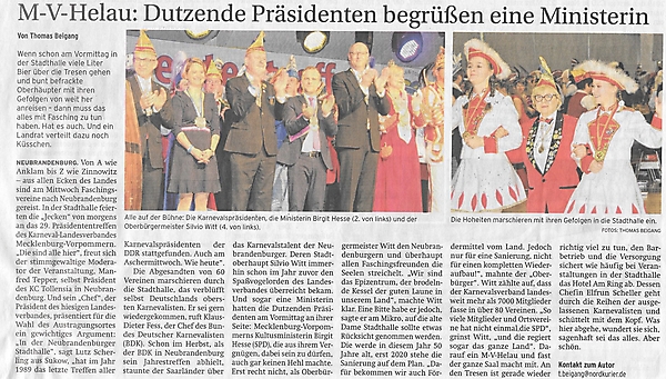 KC Tollensia im Blickpunkt der Presse