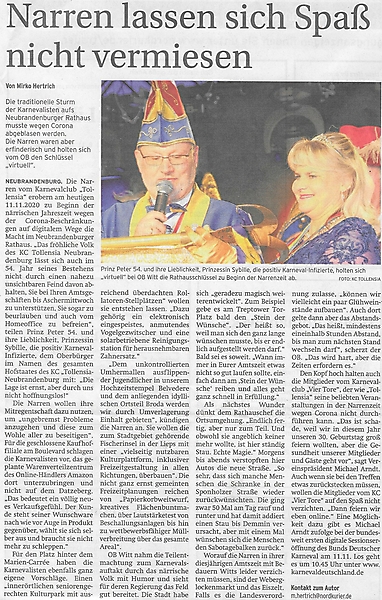 KC Tollensia im Blickfeld der Presse